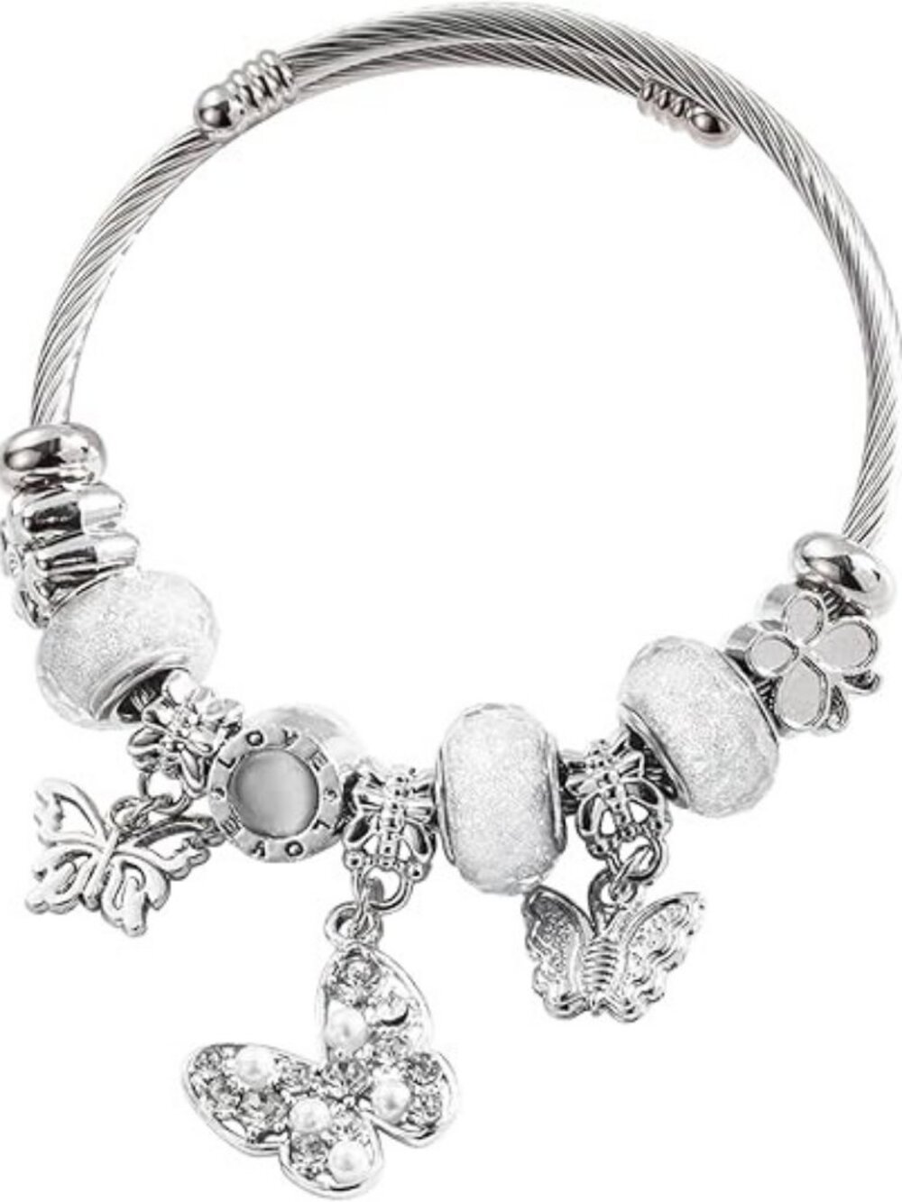Silver Butterf Charm Bracelets Exquisite Cute Cartoon Friendship Silver Bracelet